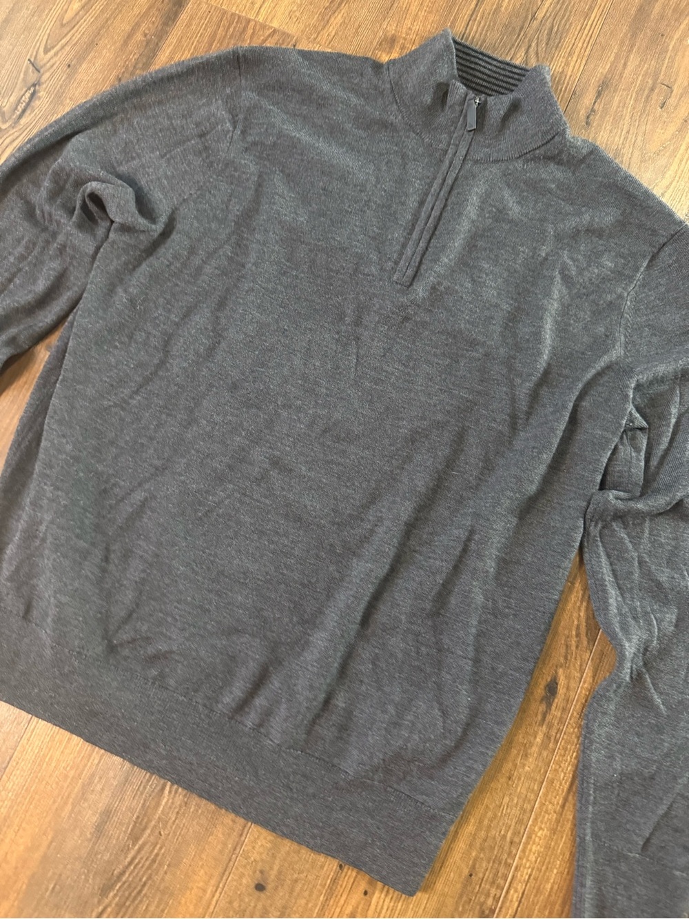 UNTUCKit Sweater Mens Medium Gray Belguardo Merino Wool 1/4 Zip Smart Casual - Picture 3 of 9